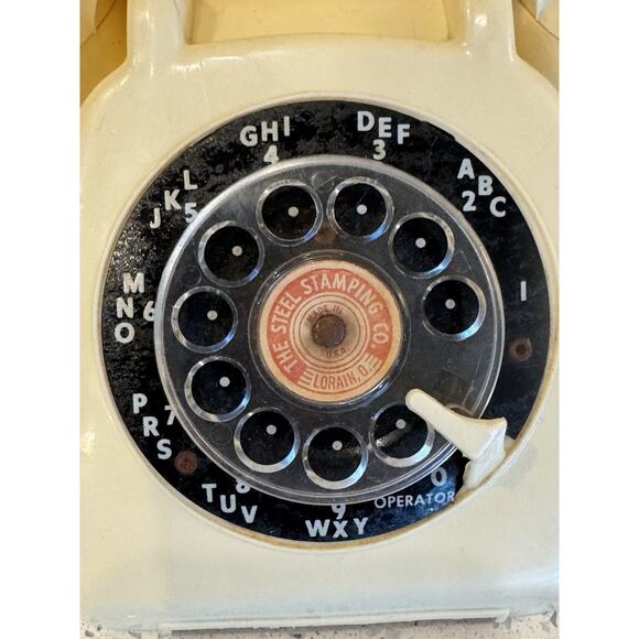 Vintage The Steel Stamping Co. Cream Toy Rotary Phone Plastic & Metal - READ - Picture 9 of 9